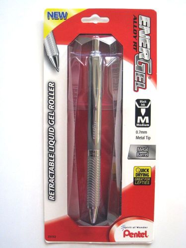 Pentel Energel Alloy RT Liquid Gel Roller Med 0.7mm Silver Metal Barrel 1 DOZEN