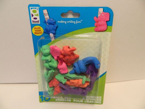 Making writing fun:  10 Pencil pet erasers    ***New in Pack***