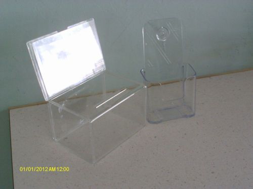 Countertop Plexiglass Donation Box Charity - Gently Used - Free Pamphlet Display
