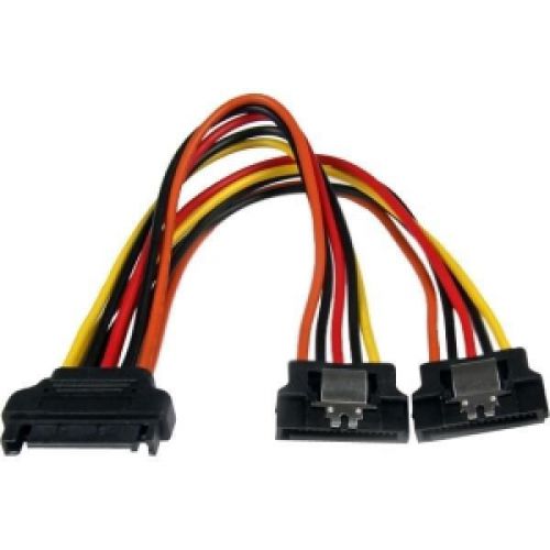 StarTech.com 6in Latching SATA Power Y Splitter Cable Adapter - M/F