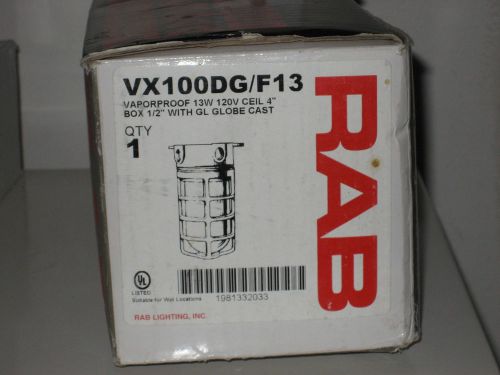 Rab vp100dg/f13 vaporproof 13w cfl 120v  with gl globe nib for sale