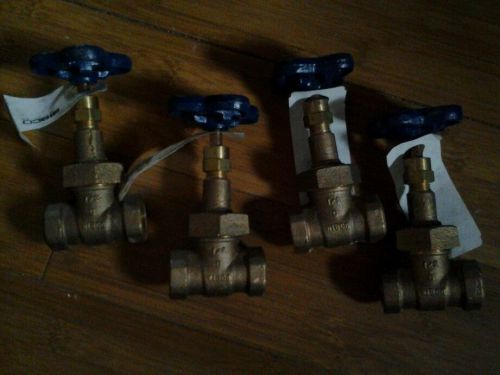 4 lot nibco threaded 1/2 inch gate valve t-124 nloz006 for sale