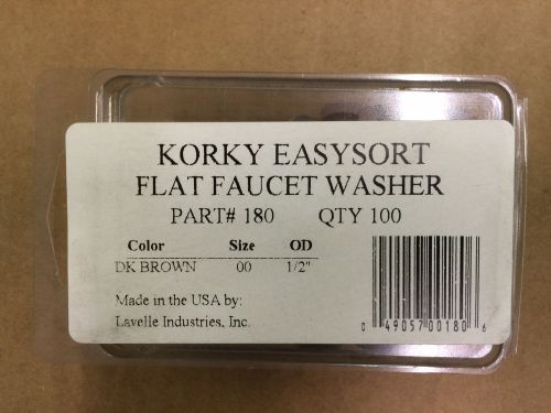 Korky Easysort Beveled Faucet Washer #180*100pack Size 00 - New In Package