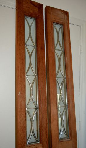 BEAUTIFUL HEAVY SOLID MAHOGANY TRANSOM AND TWO SIDELIGHTS -- NEVER INSTALLED