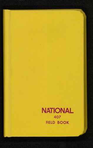 NATIONAL 407 FIELD BOOK SURVEYING BOOKS 4x7&#034;YELLOW