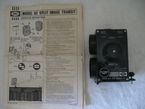 Vintage Hopkins Split Image Transit Level Hoppy Model G2 with Instructions