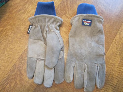 New wells lamont®  cold weather&#034;grips&#034; work gloves 1pair suede cowhide leather for sale