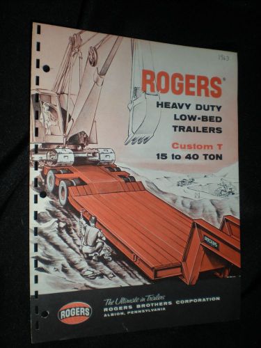 ROGERS HEAVY DUTY LOW-BED TRAILERS BROCHURE 1963