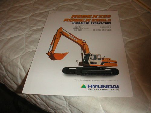 1994 hyundai model robex 280/280lc hydraulic excavators sales brochure for sale