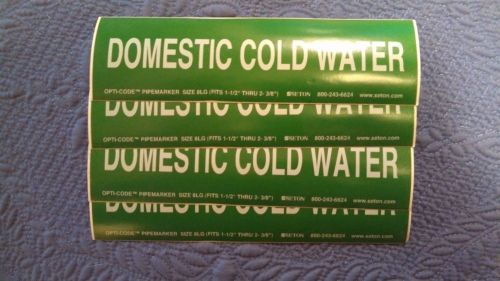 (4) Domestic Cold Water Pipe Labeling Stickers