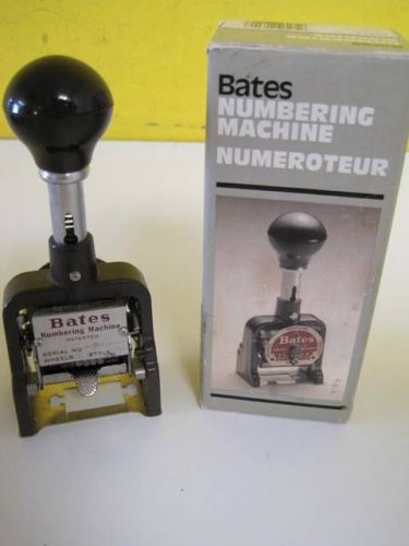 BATES COMMERCIAL MULTIPLE MOVEMENT NUMBERING STAMPING MACHINE 6 WHEELS STYLE A