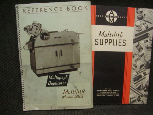 Multilith Model 1250 Reference Manual Offset Press &amp; Supplies Book
