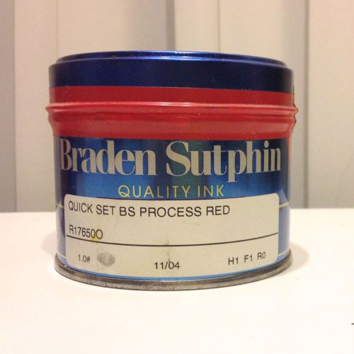 Braden Sutphin 1lb new can of process red offset ink lithography, printmaking
