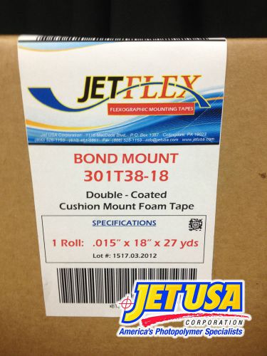 Jetflex flexographic mounting tape: bound mount 301t38-18 / .015&#034; x 18&#034; x 27 yds for sale