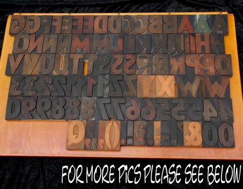 93 wood printing blocks 3.54&#034; Letterpress wooden type woodtype Alphabet printer