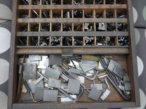 Antique Metal Letterpress Printing Block Typeset ? Numbers &amp; Letter Chromolux