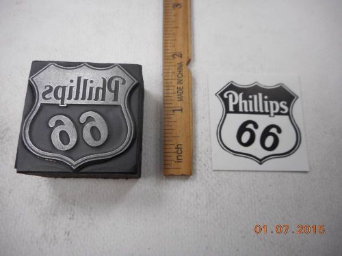 Letterpress Printing Printers Block, Phillips 66 Gasoline Shield Emblem