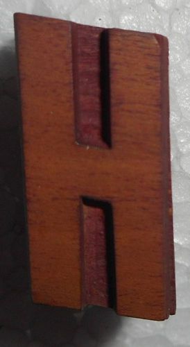 Letterpress letter &#034;h&#034; wood type printers block typography b1041 for sale