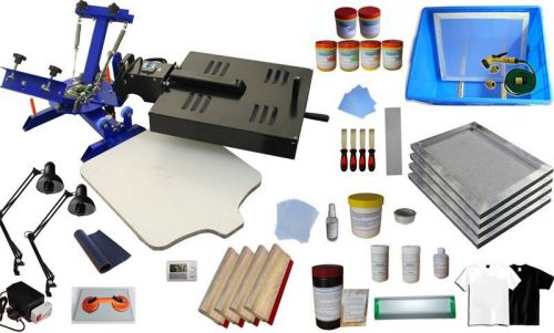 Full Set 1 Station 2 Color Screen Printing Kit Dryer Mounted Necessary Materials