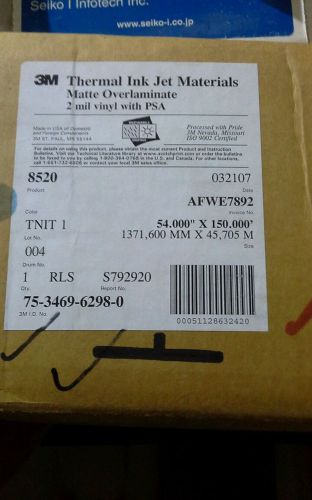 3m 2mil Themal Ink Jet ,Matte Film Part# 8520 With PSA. 54 x 150&#039;