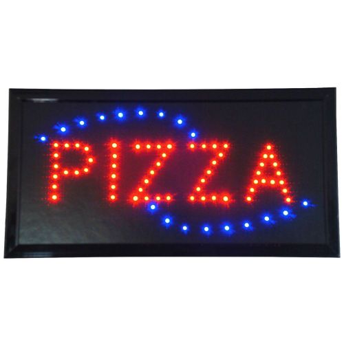 NEW Slim Animated LED Neon Light PIZZA Sign Store Display restaurant pizzeria
