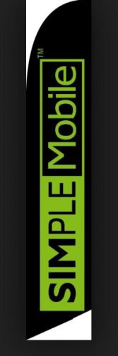 New Simple Mobile Black &amp; green Flag