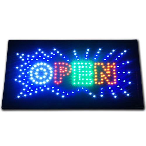 NEW Large Animated LED Neon Light Open Sign Bright Store Bar Display 23.5 x 13&#034;