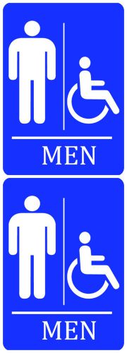 Bathroom Sign Restroom Blue Wall Signs Set Of Two Inform Wheelchair Access s100