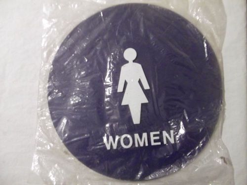 Women&#039;s Restroom Sign Round Blue Public Bathroom Public Toilet Girls Room NOS 12