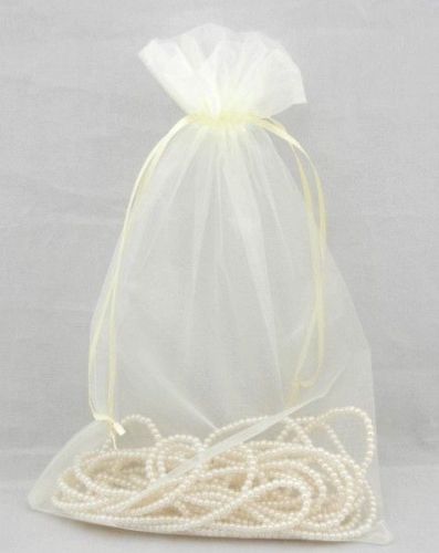 10pcs IVORY PLAIN Large Organza Jewelry Gift Wedding Favours Bags Pouch 20*30cm