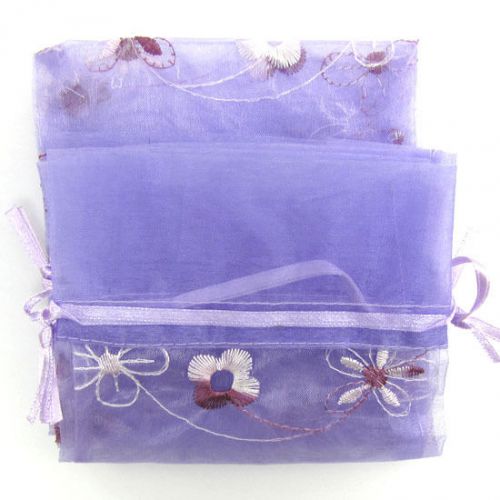 4 4.5x8.5&#034; organza jewelry gift pouch bags display lavender