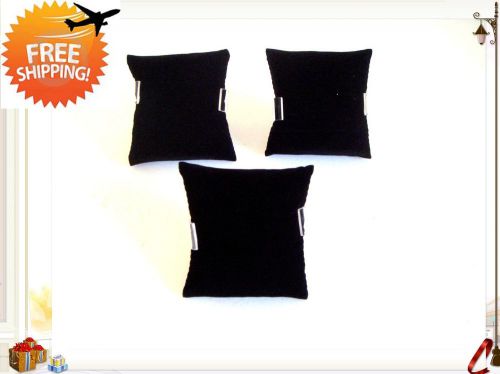 6 Pc Black Velvet Pillow &amp; Clip ,Bangle , Watch Showcase Stand Jewelry Display
