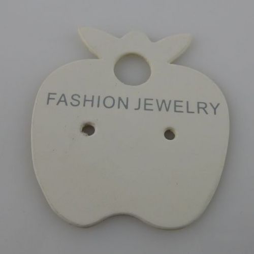 50PCS White Apple Dangle Earring &amp; Earrings Stud Stopper Jewelry Hanging Card