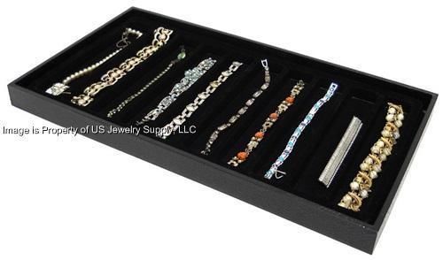 2 Black Trays 10 Slot Black Jewelry Pen Pocket Knife Display