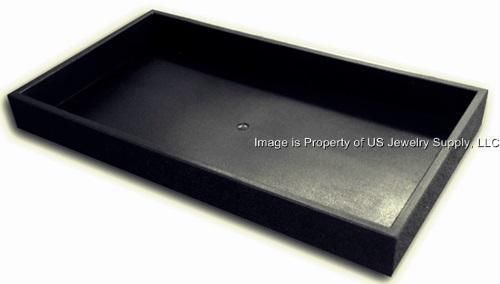12 Black Stackable 14 3/4 x 8 1/4 x 1 1/2 Utility Display Trays