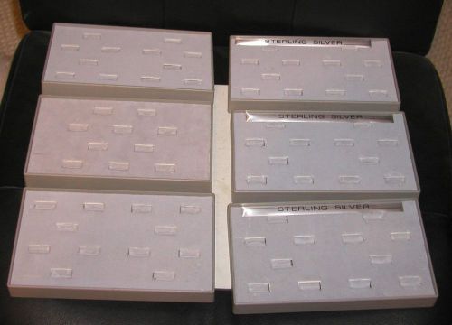 JEWERLY RING DISPLAY BOXES GREY SQUARE LOT OF 6