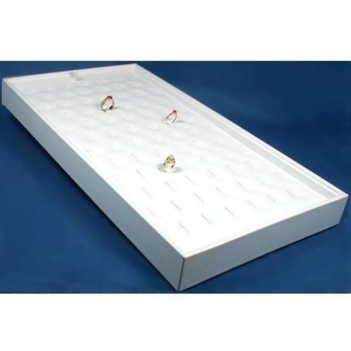 78 clip white faux leather ring display tray for sale