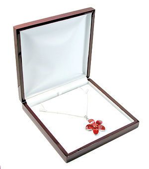 Cherry Rosewood Wood Large Choker Necklace Jewelry Box