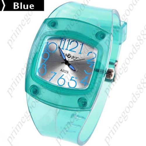 Rubber Band Quartz Analog Wrist Wristwatch Free Shipping Women&#039;s Blue