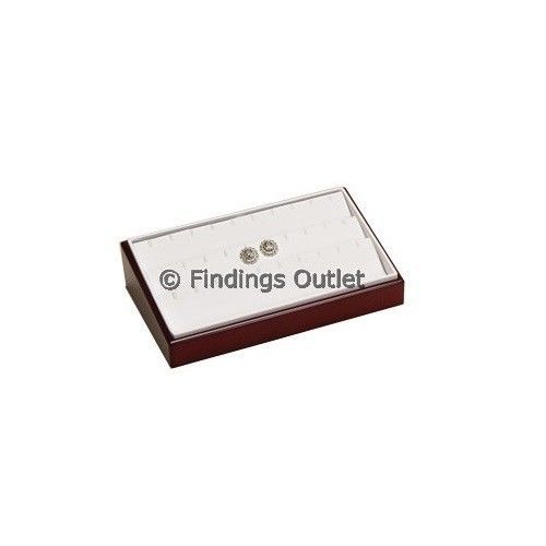 Earring Slanted Display Tray Fits 15 Pairs Rosewood