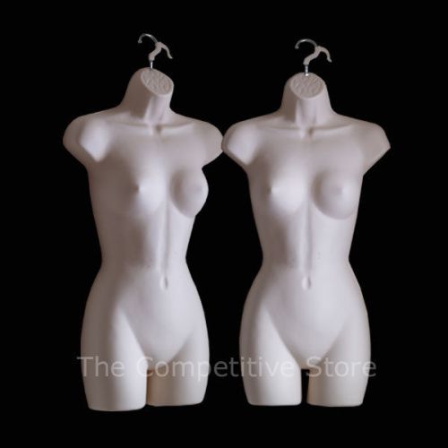 2 Female Dress Flesh Mannequin Forms Set - Great For S-M Clothing Sizes