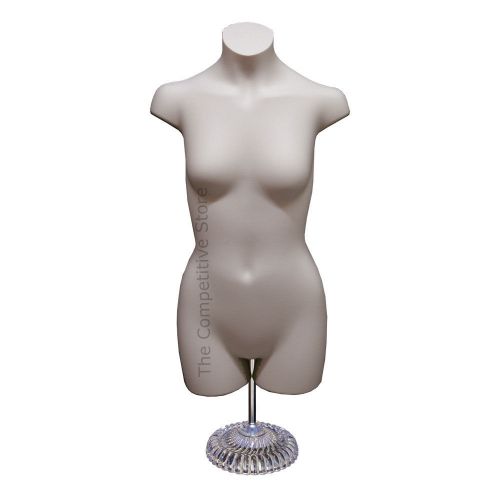 Teen Girl Dress Mannequin Form With Economic Plastic Base Sizes 10-12 - Flesh