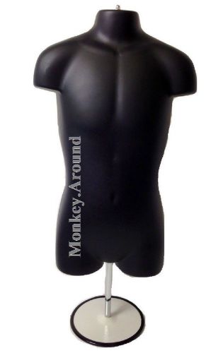 Black mannequin kid child torso body dress half form displays stand or hanging for sale