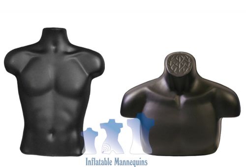 Male torso and upper torso display forms, black for sale