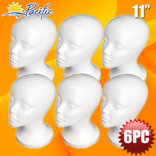 6PCS HALLOWEEN 11&#039; STYROFOAM FOAM MANNEQUIN MANIKIN head wig display hat glasses