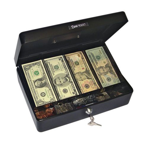 Cash Box w 4 Cash &amp; 5 Coin Compartment Removable Tray Money Organizer XMAS GIFT