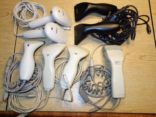 Lot of 8 Various PS2 WEDGE Scanners, Metrologic and others, All TESTED WORKING