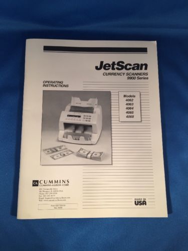 JetScan Currency Scanners 9900 Series Manual