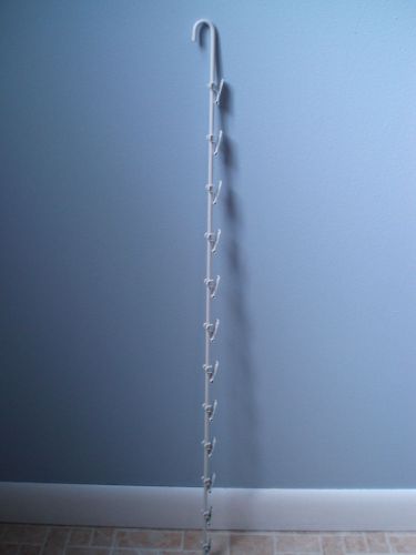 Metal clip strips w/ hook and 12 clips, white 5-pk. for sale