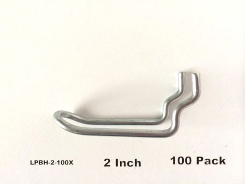 (100 PACK) 2 Inch Looped Pegboard Hooks w/ Elevated Tip. Fits 1/8 &amp; 1/4 Pegboard